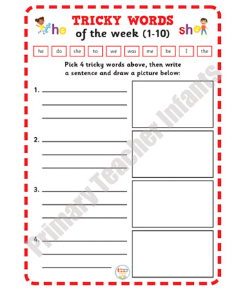 Tricky Words - Write and Make Bundle 1-60 plus an editable sheet ...