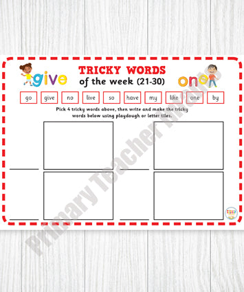 Tricky Words - Write and Make Bundle 1-60 plus an editable sheet ...